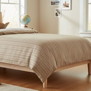 RESTORATION HARDWARE 100% Cotton Twin Sized Duvet Cover, Med. Wt., Neutral